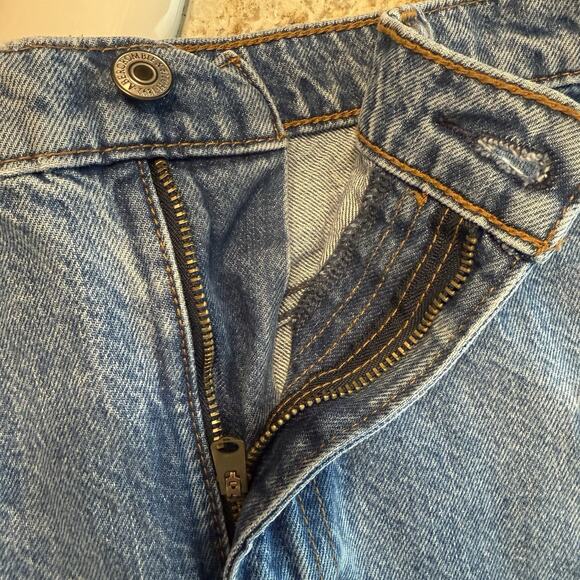 Abercrombie & Fitch High Rise Mini Skirt Size 28 / 6 Denim Side Pockets 90s EUC - Picture 5 of 12